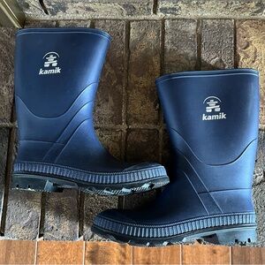 Kamik Muck Boots Stomp Navy Blue Rain Snow Mud Big‎ Kids Size 5
